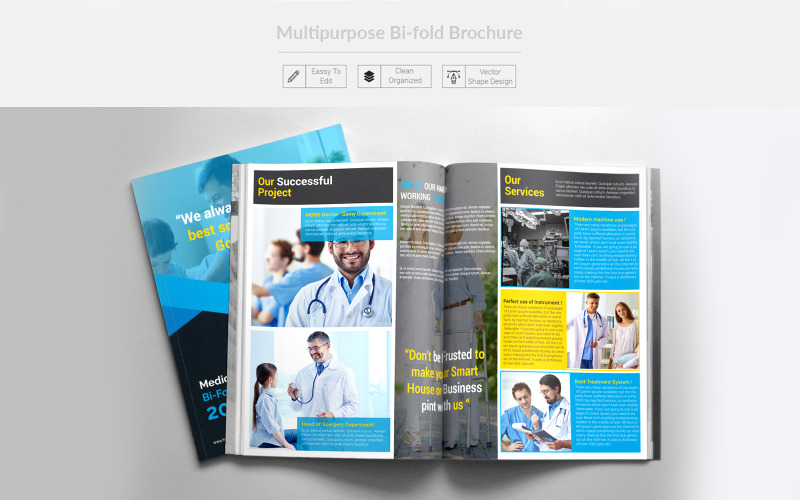 Download Фирменный стиль "Multipurpose Bi-fold Brochure - Corporate Identity Template" / Multipurpose Bi-fold Brochure - Corporate Identity Template - Фирменный стиль на тему графика brochure,modern,company,companyprofile,bifoldbrochure,bifold,creative,colorful,cleandesign,corporate,construction,medical,medicalbrochure,constructionbrochure,agency,promotion