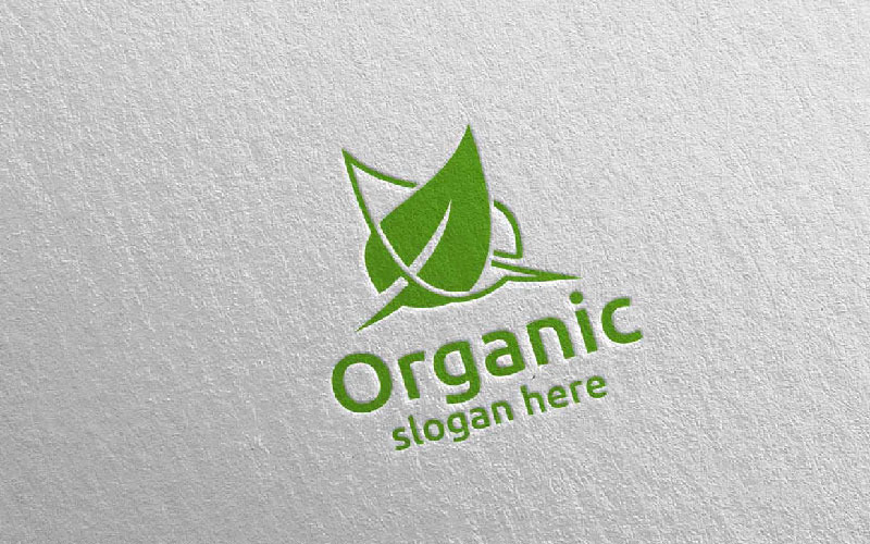 Природний та органічний дизайн логотипу шаблон