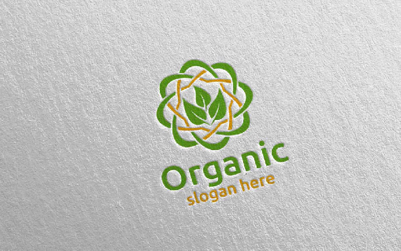 Naturlig och organisk logotypmall