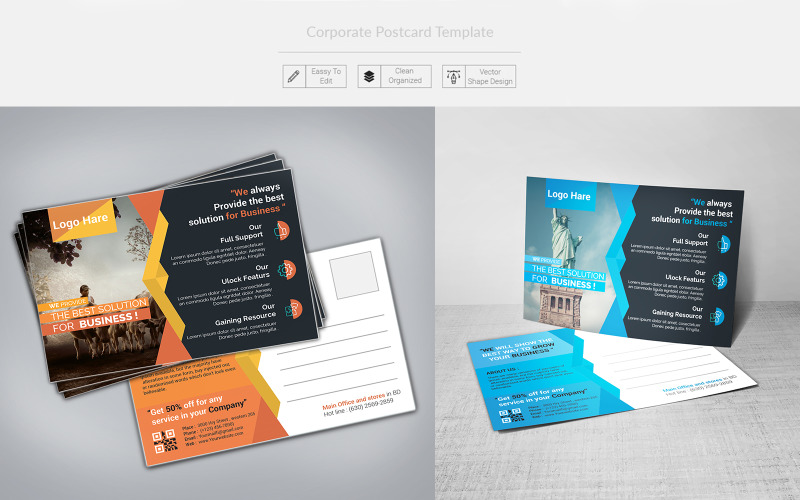 Download Фирменный стиль "Postcard - Corporate Identity Template" / Postcard - Corporate Identity Template - Фирменный стиль на тему графика postcard,corporate,corporatepostcard,flyer,poster,colorful,newdesign,treandy,colorfuldesign,multiuse,multipurpose,horaizontal,clean,cleandesign,modern,modernpostcard,moderndesign,add,advertis