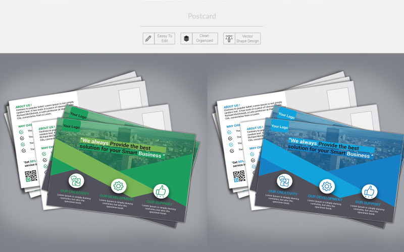 Download Фирменный стиль "Postcard - Corporate Identity Template" / Postcard - Corporate Identity Template - Фирменный стиль на тему графика postcard,cleanpostcard,modernpostcard,postcarddesign,design,colorful,new,treandy,2020,design2020,postcard2020,corporate,poster,flyer,promotion,multipurpose,agency,modern,creative,creativepost