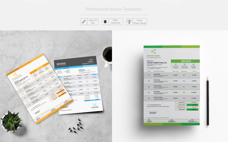 Download Фирменный стиль "Professional Invoice - Corporate Identity Template" / Professional Invoice - Corporate Identity Template - Фирменный стиль на тему графика invoice,professionalinvoice,clean,corporate,new,treandy,office,word,invoiceword,cleaninvoice,bill,invoicetemplate,colorful,corporateinvoice,elegant,design