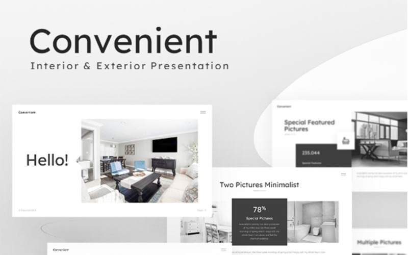 Удобный шаблон PowerPoint для презентации интерьера и экстерьера