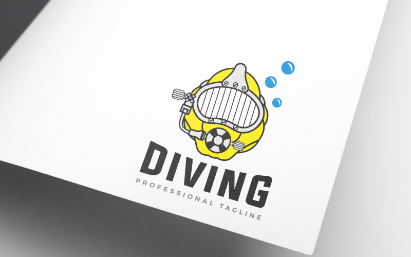 Download Шаблон логотипа "Underwater Diving Helmet Logo Template" / Underwater Diving Helmet Logo Template - Шаблон логотипа на тему графика bubble,mask,protection,deep,water,ocean,sea,design,logo,helmet,under,nautical,retro,isolated,vintage,equipment,metal,graphic,object,history,old,antique,drawing,set,element,vector,scuba,symbol