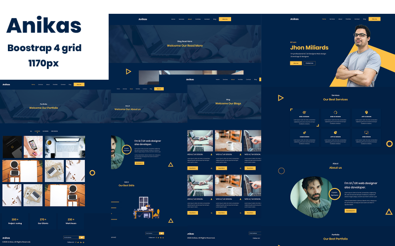 Download PSD шаблон "Anikas-Creative Multipurpose Portfolio PSD Template" / Anikas-Creative Multipurpose Portfolio PSD Template - Адаптивный PSD шаблон на тему графика portfolio,creative,mordern,nice,psdtemplate