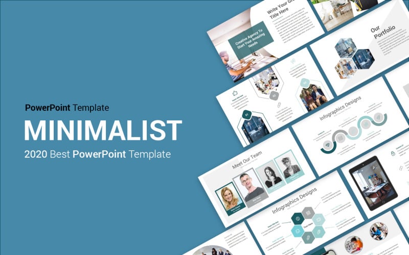 Minimalist PowerPoint template #100734 - TemplateMonster