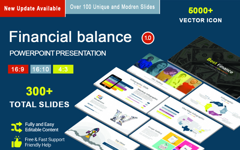 Modèle PowerPoint d'équilibre financier