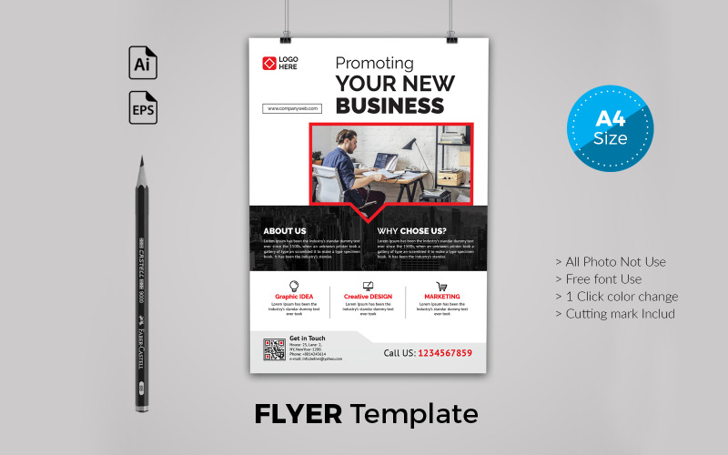 Download Фирменный стиль "New Business Flyer - Corporate Identity Template" / New Business Flyer - Corporate Identity Template - Фирменный стиль на тему графика business,flyer,template,printready,office,corporate,creative