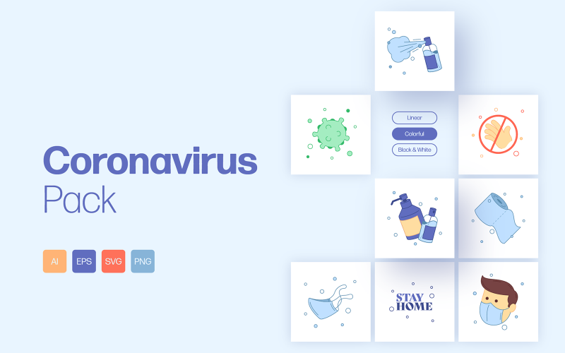 Balení koronavirů - ilustrace