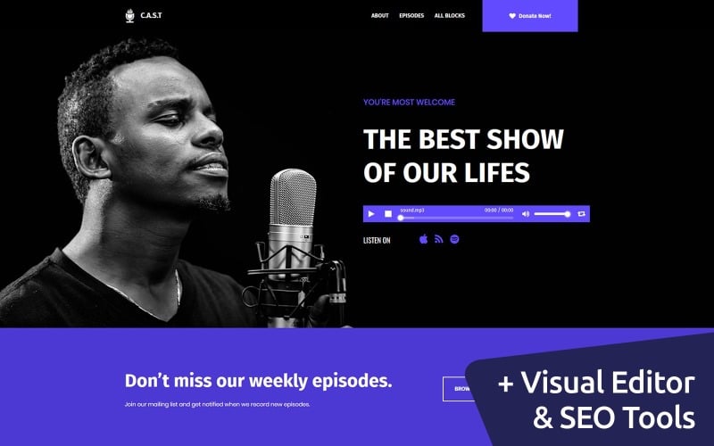 C.A.S.T. - Podcast Landing Page Template