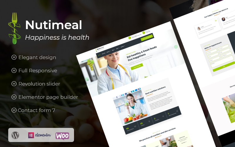 Nutimeal - Thème WordPress Elementor Nutrition & Diet