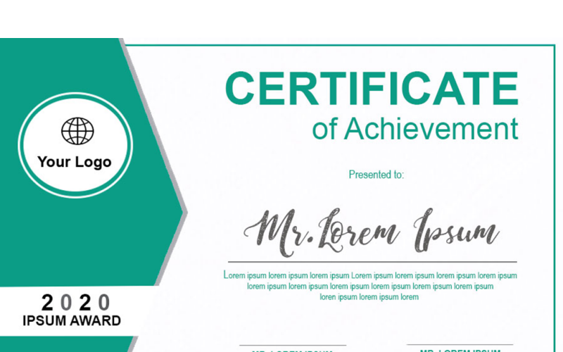 Plantilla de certificado comercial formal