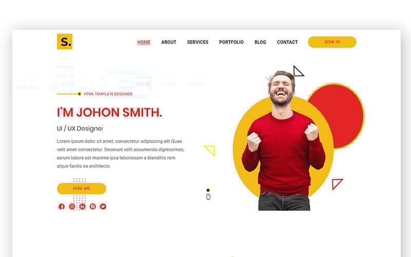 шаблон целевой страницы креативного портфолио