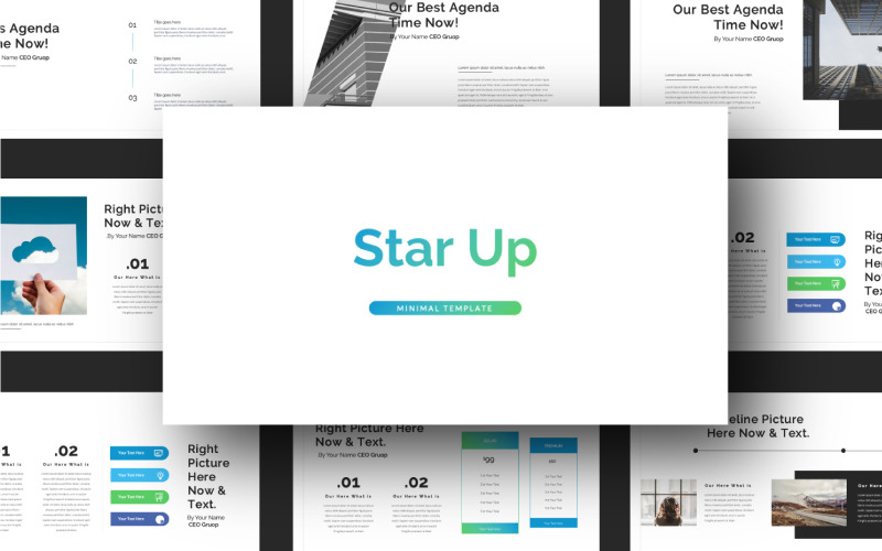 STAR UP演示文稿的PowerPoint模板