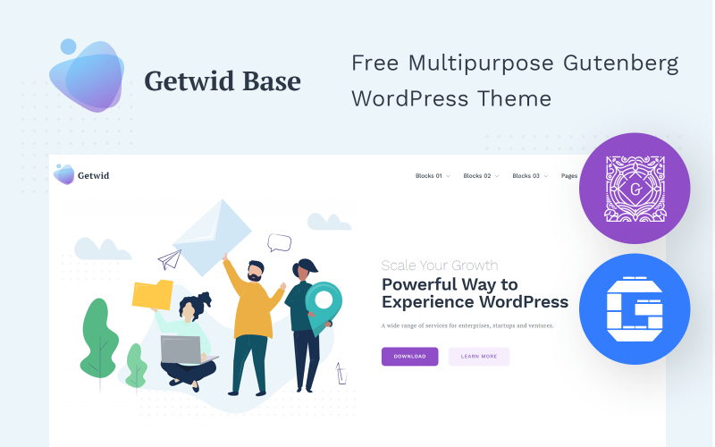 Ücretsiz Gutenberg WordPress Teması - Getwid Base