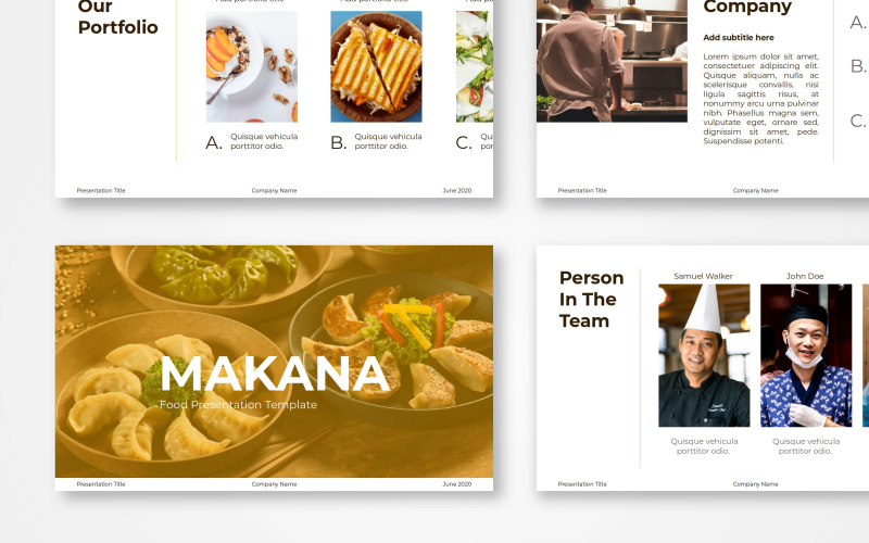 Apresentação de alimentos - Makana Google Slides
