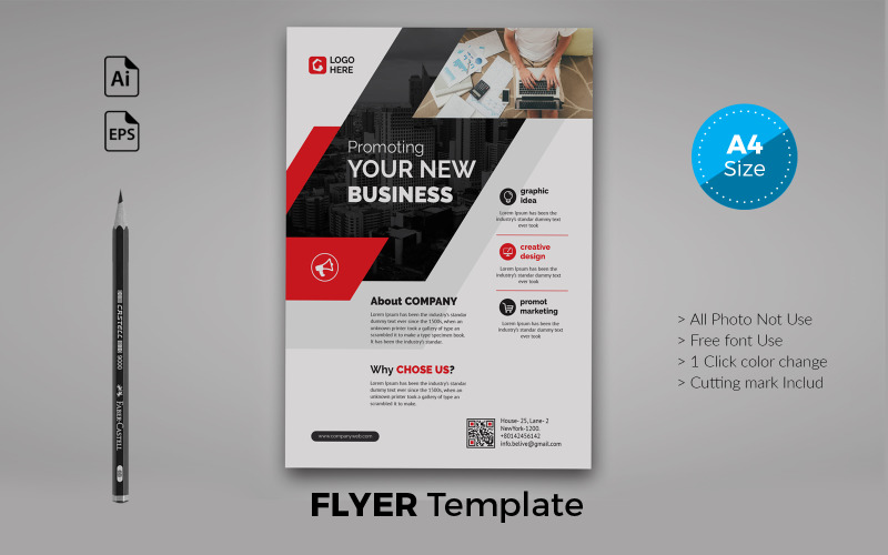 Download Фирменный стиль "Business Flyer - Corporate Identity Template" / Business Flyer - Corporate Identity Template - Фирменный стиль на тему графика flyer,business,corporate,office,design,graphics,poster,a4,layout,creative