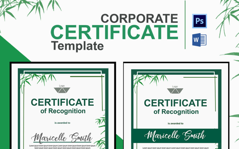 Download Шаблон сертификата "Corporate - Tropical Themed Certificate Template" / Corporate - Tropical Themed Certificate Template - Шаблон сертификата на тему графика achievement;,appreciation,completion,recognition,attendance,award,awarding,certificate,stylish,green,leaves,hawaiian,modern,corporate,events,template,frame,design,professional,decorative