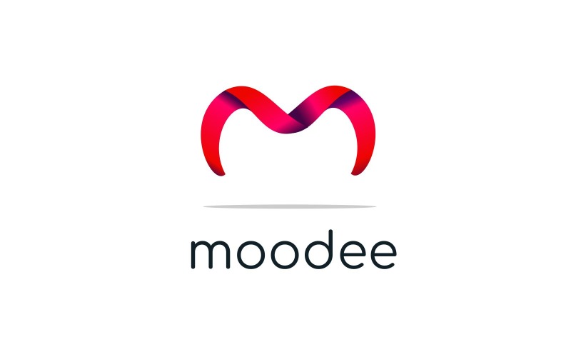 Download Шаблон логотипа "3d Moodee Logo Template" / 3d Moodee Logo Template - Шаблон логотипа на тему графика brand,3d,tech,technology,company,letter,m,cool,futuristic,innovative,internet,web,youtube,social,media,channel,initial,cute,red,modern