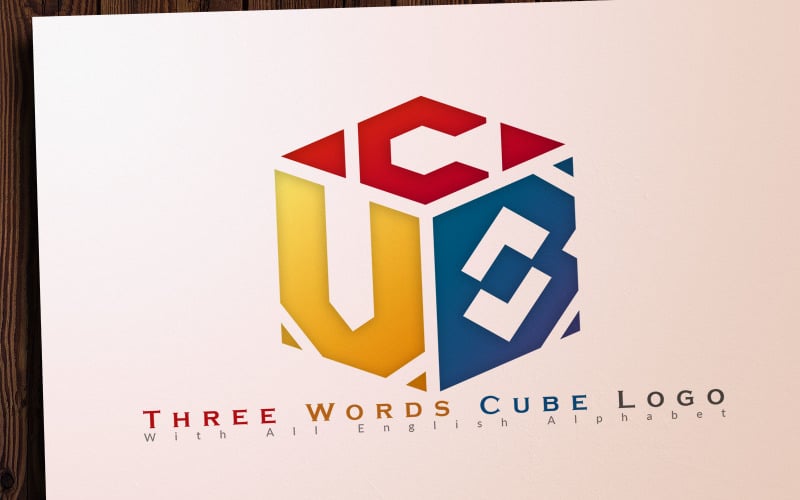 Drei Wörter Cude Logo Vorlage