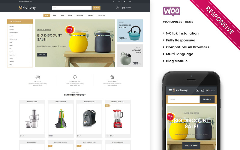 тема магазина кухонной техники woocommerce