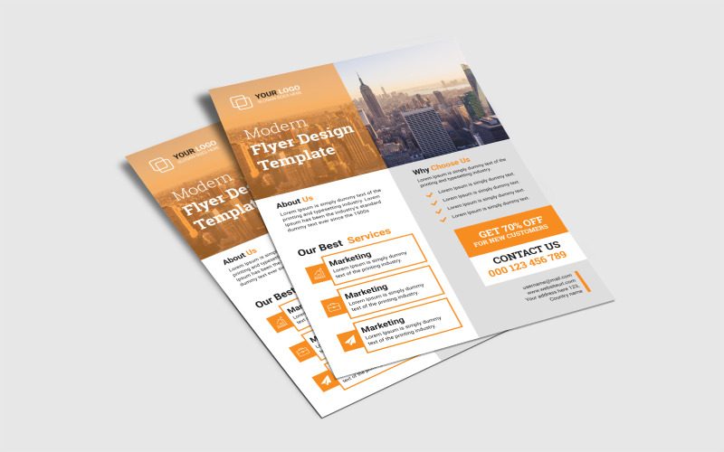 Modern business flyer design for marketing - Corporate Identity Template