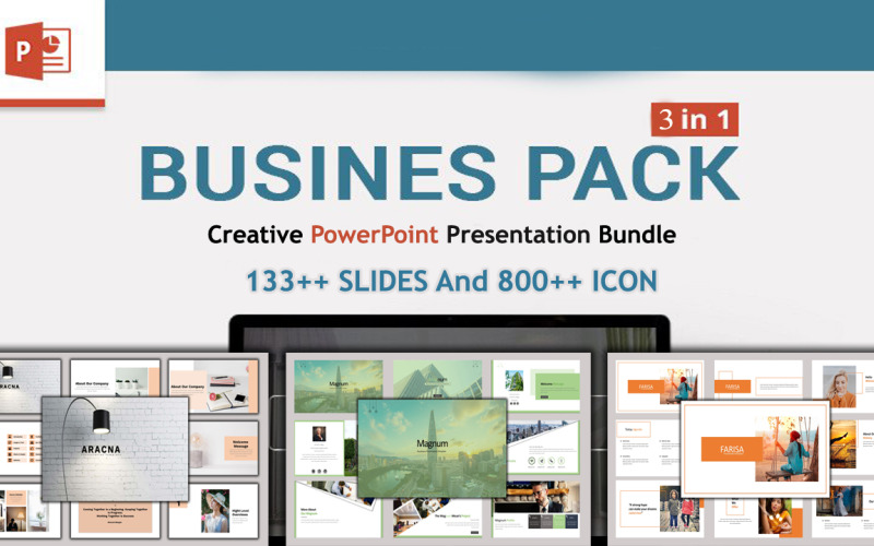 Pack de présentation Pack 3 en 1 modèle PowerPoint