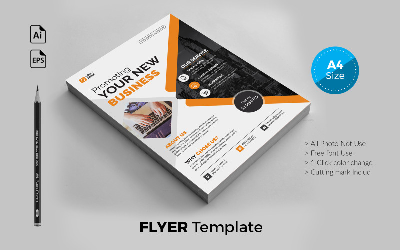 Download Фирменный стиль "Professional Business Flyer - Corporate Identity Template" / Professional Business Flyer - Corporate Identity Template - Фирменный стиль на тему графика flyer,business,template,vector,office,printredy,poster,a4,color