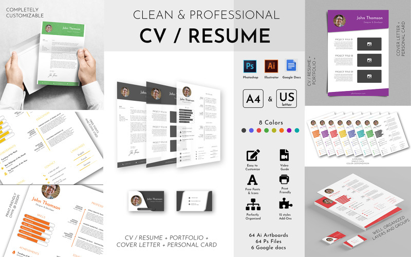 Clean & Professional CV Resume Template