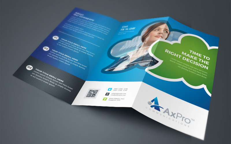 Download Фирменный стиль "Creative Business Tri Fold With Blue Green Accent - Corporate Identity Template" / Creative Business Tri Fold With Blue Green Accent - Corporate Identity Template - Фирменный стиль на тему графика trifold,brochure,business,design,clean,folded,product,promotion,promote,portfolio,creative,template,concept,layout,cover,company,abstract,publication,busine,ss