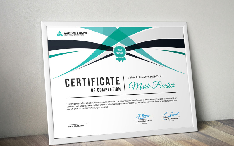 Download Шаблон сертификата "Curvy Certificate Template" / Curvy Certificate Template - Шаблон сертификата на тему графика certificate,corporate,decorative,diploma,elegant,excellence,frame,graduation,green,modern,multicolor,ornament,ornaments,paper,print,ready,template,professional,red,simple