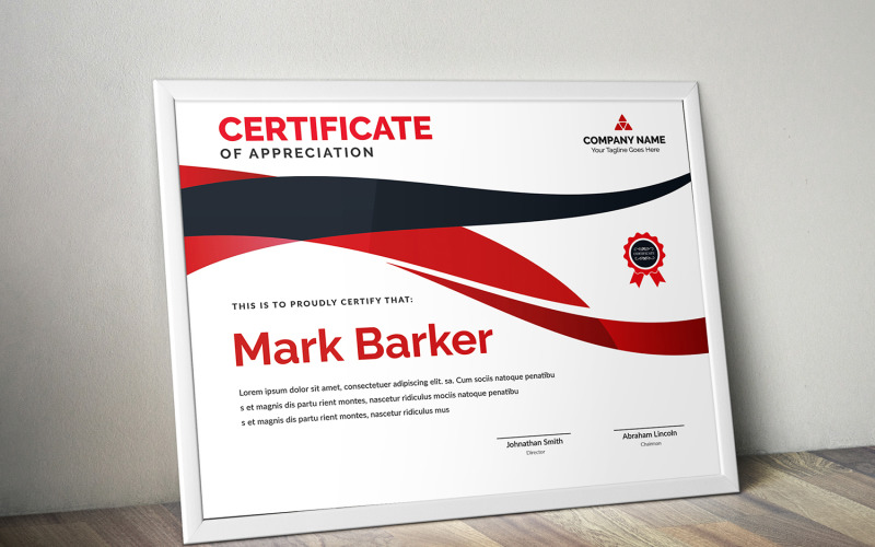 Download Шаблон сертификата "Curvy Certificate Template" / Curvy Certificate Template - Шаблон сертификата на тему графика certificate,corporate,decorative,diploma,elegant,excellence,frame,graduation,green,modern,multicolor,ornament,ornaments,paper,print,ready,template,professional,red,simple