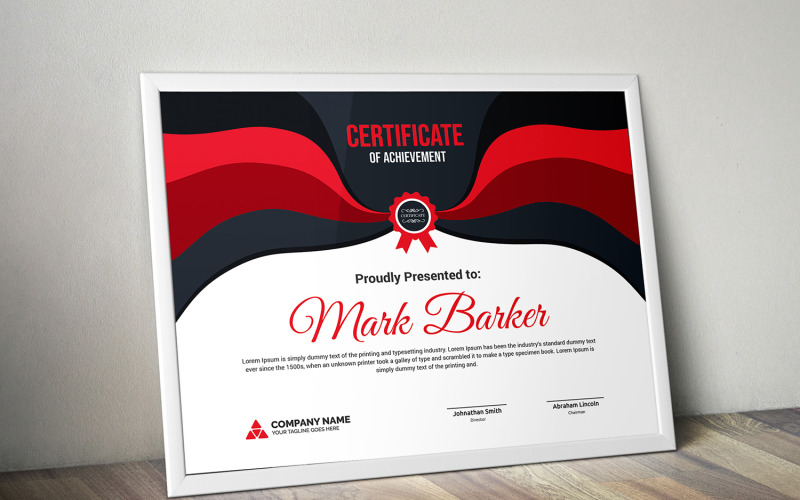 Download Шаблон сертификата "Curvy Certificate Template" / Curvy Certificate Template - Шаблон сертификата на тему графика certificate,corporate,decorative,diploma,elegant,excellence,frame,graduation,green,modern,multicolor,ornament,ornaments,paper,print,ready,template,professional,red,simple