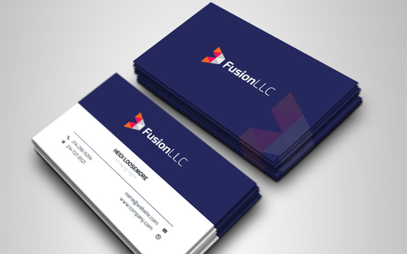 Dark Purple Accent Business Card - Corporate Identity Template