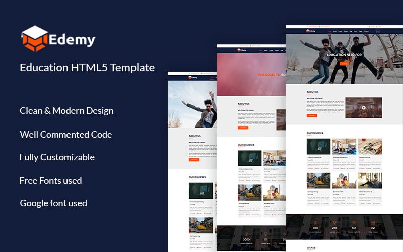 Edemy - Utbildning HTML5 webbplats mall
