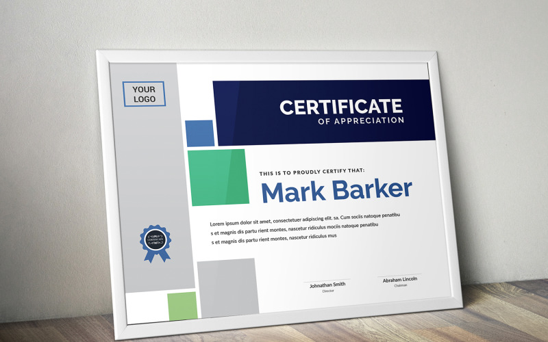 Download Шаблон сертификата "Geometric Certificate Template" / Geometric Certificate Template - Шаблон сертификата на тему графика certificate,corporate,decorative,diploma,elegant,excellence,frame,graduation,green,modern,multicolor,ornament,ornaments,paper,print,ready,template,professional,red,simple