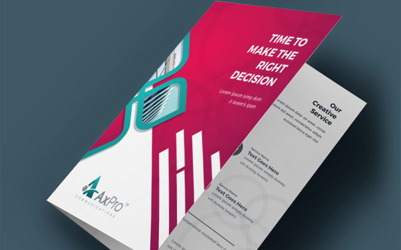 Brochura BiFold Empresarial Moderna com Sotaque Vermelho - Modelo de Identidade Corporativa