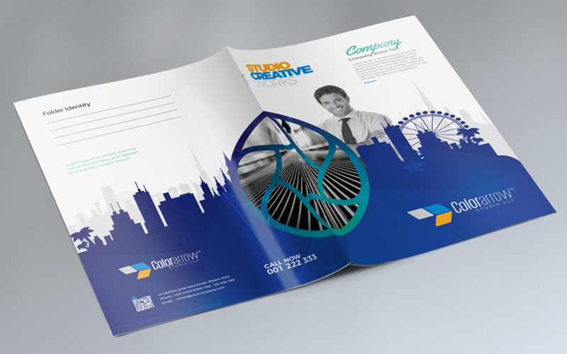 Download Фирменный стиль "Presentation Folder With Egyptian Blue Building - Corporate Identity Template" / Presentation Folder With Egyptian Blue Building - Corporate Identity Template - Фирменный стиль на тему графика creative,template,presentation,folder,corporate,packaging,package,professional,presentation-folder,clean,file,design,stationery,vector,print,inspiration,minimal,colourful