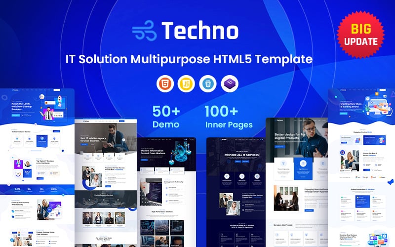 Techno - Bästa IT-lösning & Multi-Purpose HTML5-mall + RTL