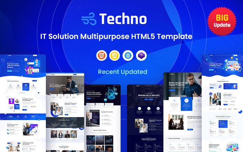 Techno- Bästa IT-lösning & Multi-Purpose HTML5-mall
