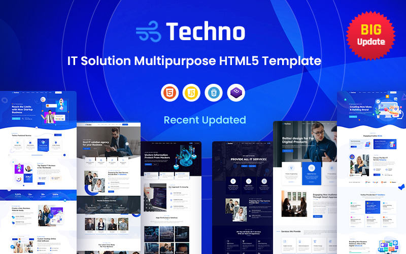 Techno - Beste IT-oplossing en multifunctionele HTML5-sjabloon