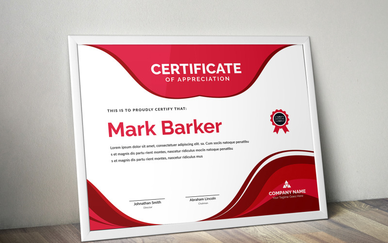 Download Шаблон сертификата "Wavy Modern Certificate Template" / Wavy Modern Certificate Template - Шаблон сертификата на тему графика certificate,corporate,decorative,diploma,elegant,excellence,frame,graduation,green,modern,multicolor,ornament,ornaments,paper,print,ready,template,professional,red,simple