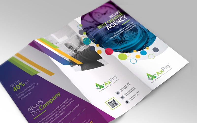 Brožura značky Axpro Trifold - šablona Corporate Identity