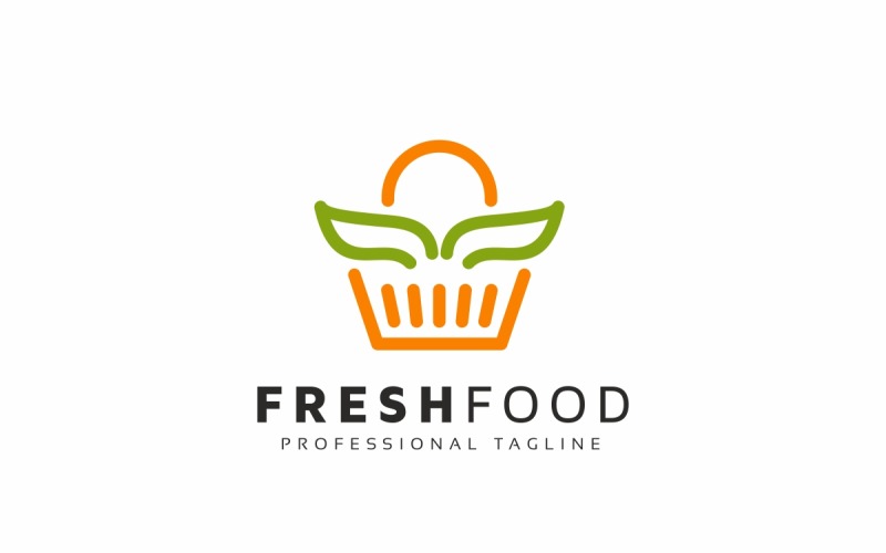 Čerstvé potraviny Logo šablona