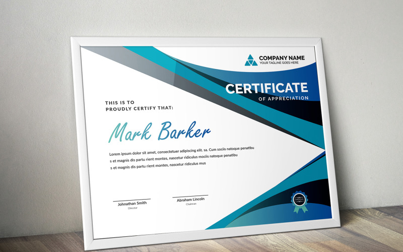 Download Шаблон сертификата "Curvy Certificate Template" / Curvy Certificate Template - Шаблон сертификата на тему графика certificate,corporate,decorative,diploma,elegant,excellence,frame,graduation,green,modern,multicolor,ornament,ornaments,paper,print,ready,template,professional,red,simple