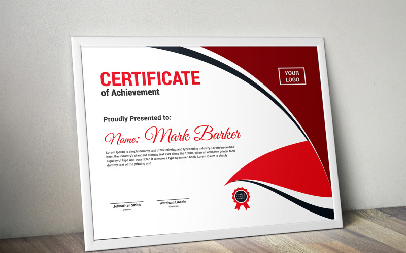 Download Шаблон сертификата "Curvy Certificate Template" / Curvy Certificate Template - Шаблон сертификата на тему графика certificate,corporate,decorative,diploma,elegant,excellence,frame,graduation,green,modern,multicolor,ornament,ornaments,paper,print,ready,template,professional,red,simple