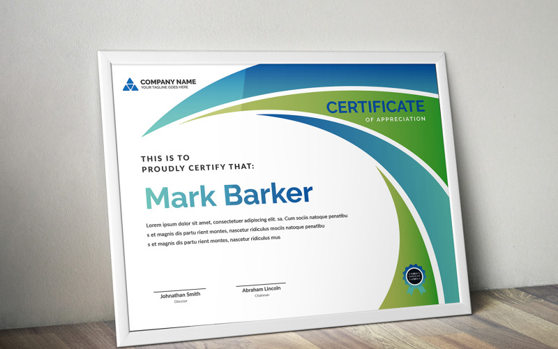 Download Шаблон сертификата "Curvy Modern Certificate Template" / Curvy Modern Certificate Template - Шаблон сертификата на тему графика certificate,corporate,decorative,diploma,elegant,excellence,frame,graduation,green,modern,multicolor,ornament,ornaments,paper,print,ready,template,professional,red,simple