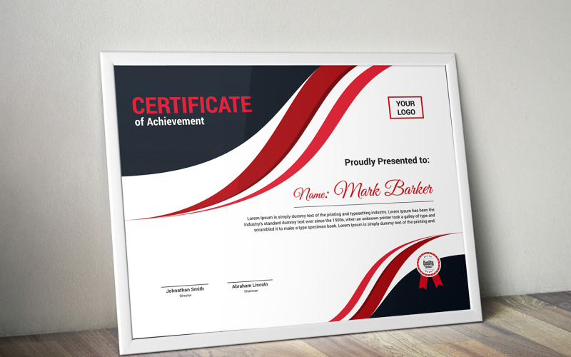 Download Шаблон сертификата "Curvy Modern Certificate Template" / Curvy Modern Certificate Template - Шаблон сертификата на тему графика certificate,corporate,decorative,diploma,elegant,excellence,frame,graduation,green,modern,multicolor,ornament,ornaments,paper,print,ready,template,professional,red,simple