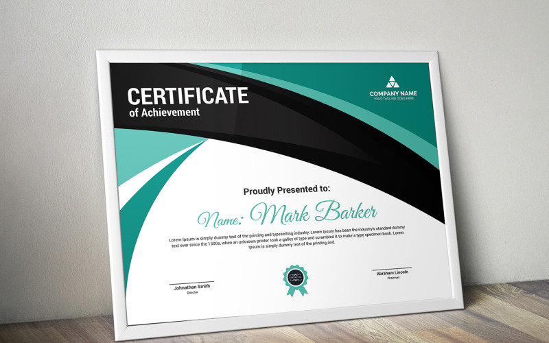 Download Шаблон сертификата "Curvy Modern Certificate Template" / Curvy Modern Certificate Template - Шаблон сертификата на тему графика certificate,corporate,decorative,diploma,elegant,excellence,frame,graduation,green,modern,multicolor,ornament,ornaments,paper,print,ready,template,professional,red,simple