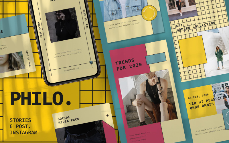 Download Шаблон для соцсетей "PHILO Social Media Template" / PHILO Social Media Template - Шаблон для соцсетей на тему графика social,media,template,instagram,stories,snapgram,instastory,hype,minimal,fashion,brand,marketing,sale,clean,banner,marketing,multipurpose,page,promotion,retargetingundefined